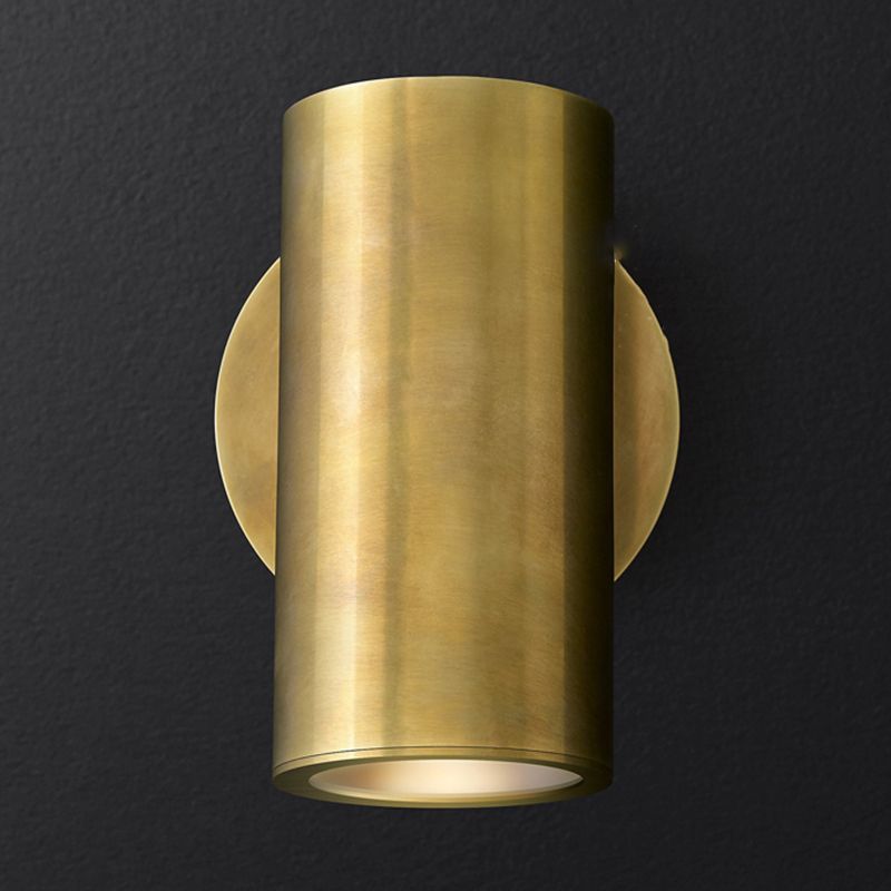 Half Cylinder Shade Metal Wall Sconce Modern Style 1 Light Wall Mounted Light in Brass