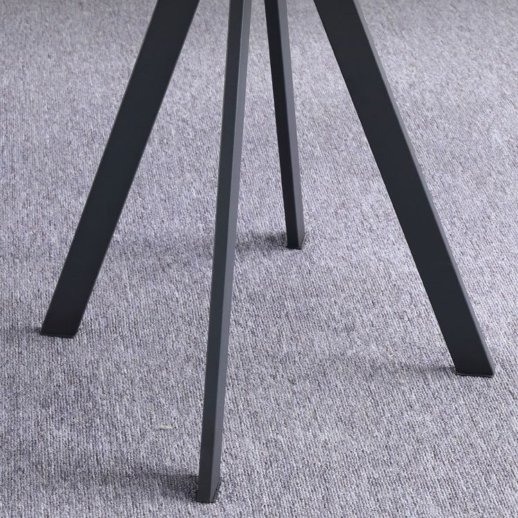 Modern Style Sintered Stone Dining Room Set Black Round Table Formal Dining Table Furniture