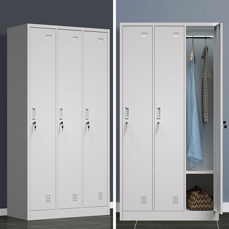 Metal Contemporary Cabinet for Home Grey Steel Storage Cabinet