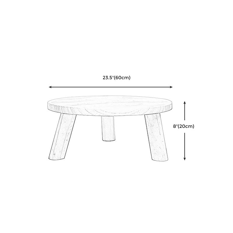 7.8'H Modern 3 Legs Wooden Base Round Coffee Table for Apartment Bedroom
