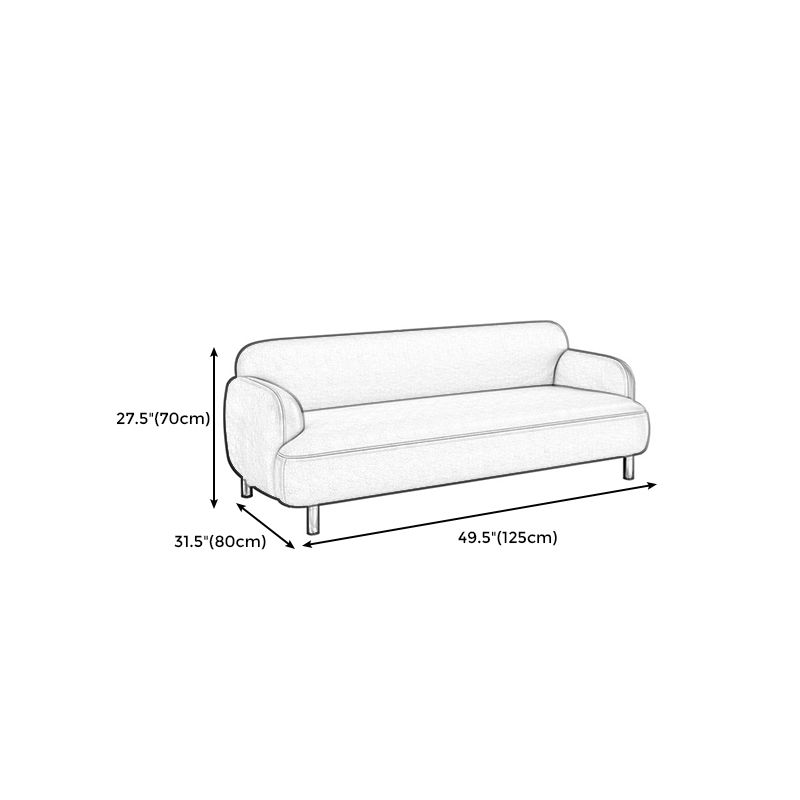 Modern Faux Leather Standard Sofa Recessed Arm Tight Back Sofa