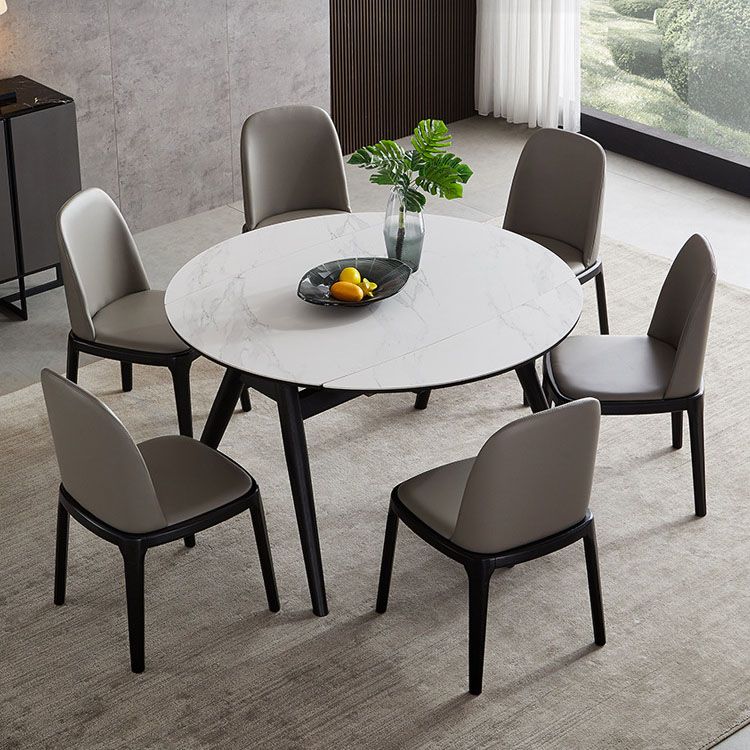 Industrial Home Parsons Silla auxiliar Silla de comedor de cuero con patas de madera