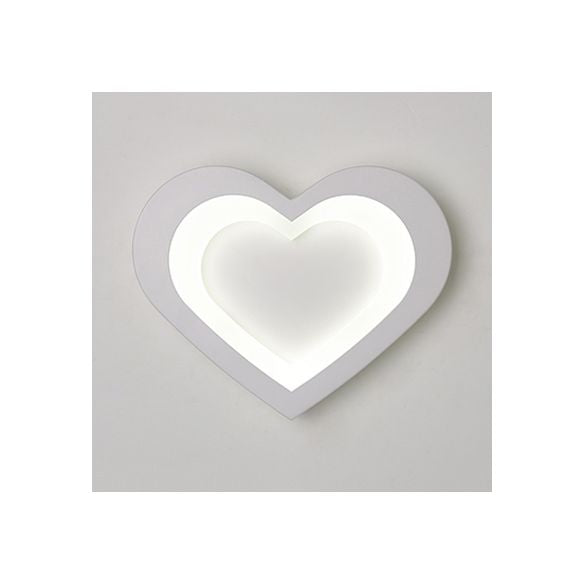 Integrated Led Cartoon Wall Mount Light Modern Simple Acrylic Wall Lighting in White