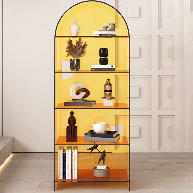 Modern Closed Back Vertical Bookshelf Acrylic Bookcase with Shelves