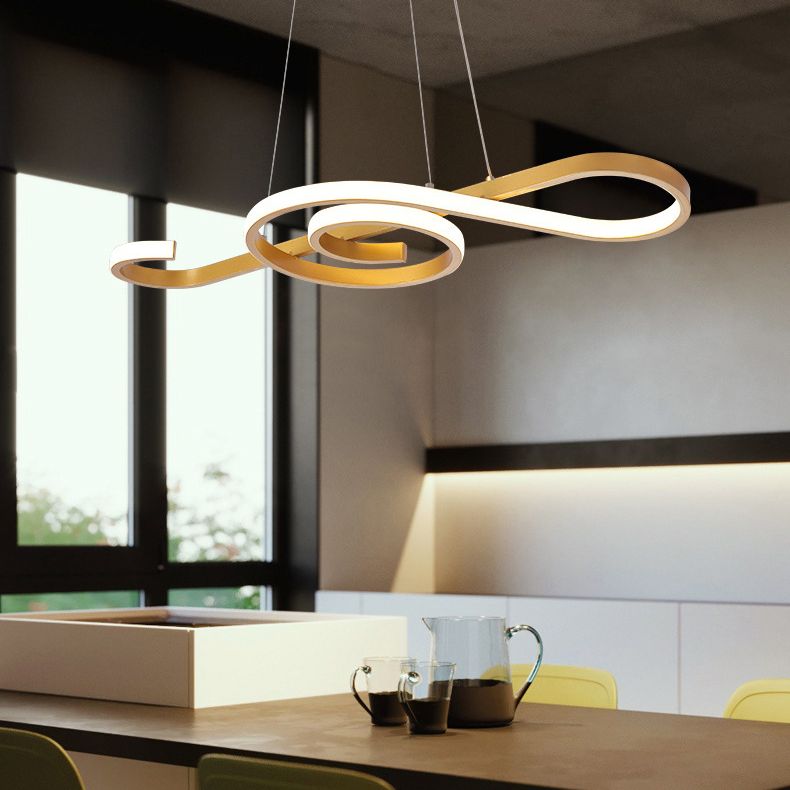 Aluminium LED Ceiling Light in Modern Creative Style Linear Pendant Light with Silica Gel Shade