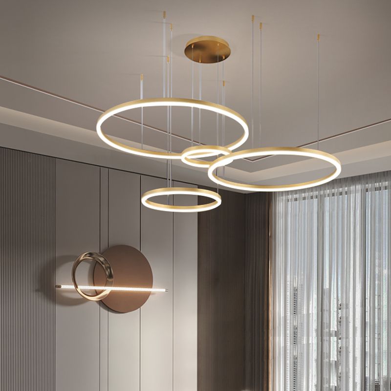 Modern Wrought Iron Hanging Ceiling Lights Tiered Pendant Chandelier for Living Room