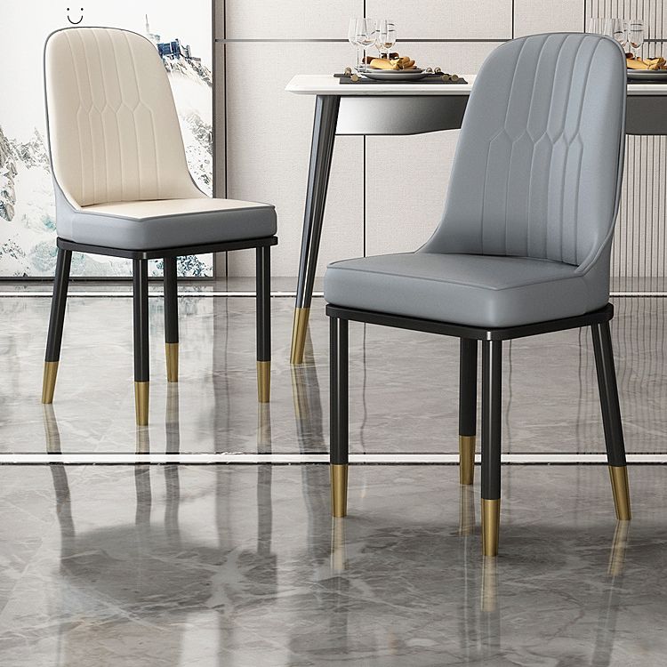 Glam Style Side Chair Parsons Armless Side Chair for Kitchen