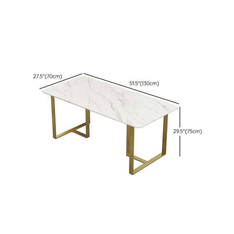 Iron and Slate Table Glam Style Home Living Room Rectangular Dining Table