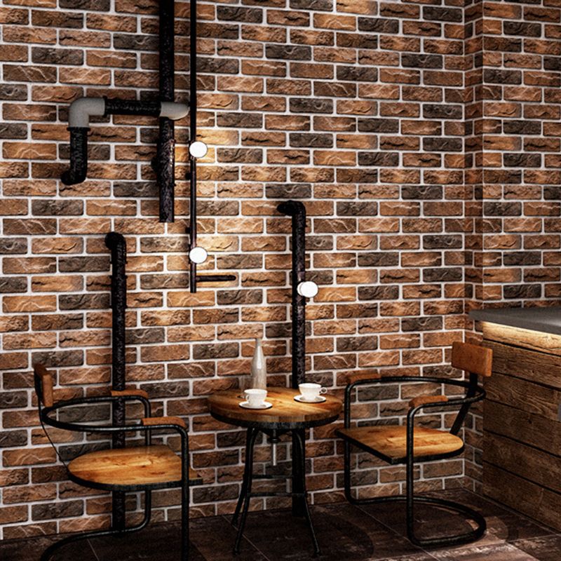 Brick Printing Wallpaper Roll Multi-Colored Industrial Wall Covering for Coffee Shop
