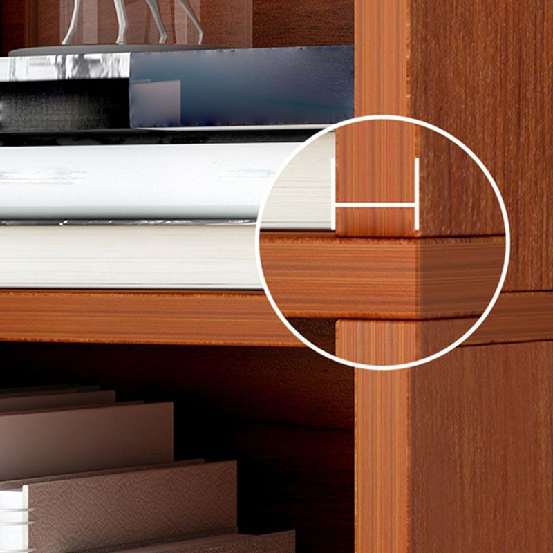 Contemporary Closed Back Bookcase Engineered Wood Bookshelf for Home Office