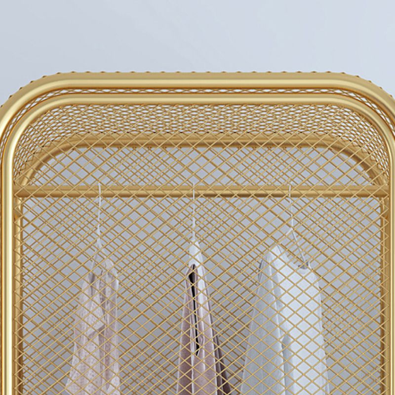 Modern 2-door Wardrobe Armoire Steel Storage Cabinet with 2 Shelves and Clothes Rail