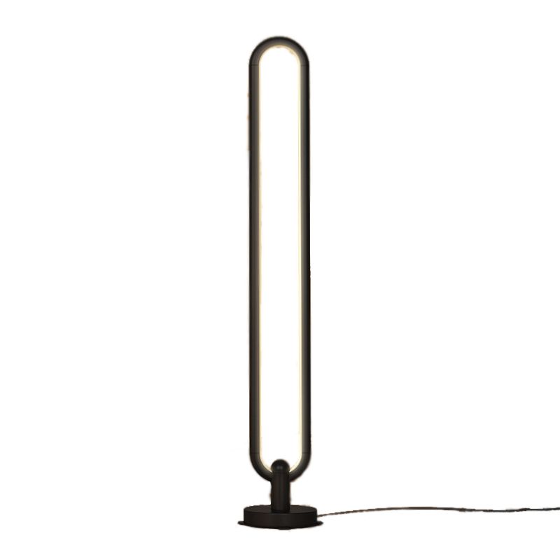 1 leichte ovale Stehlampe zeitgenössische Metalllampen in Schwarz