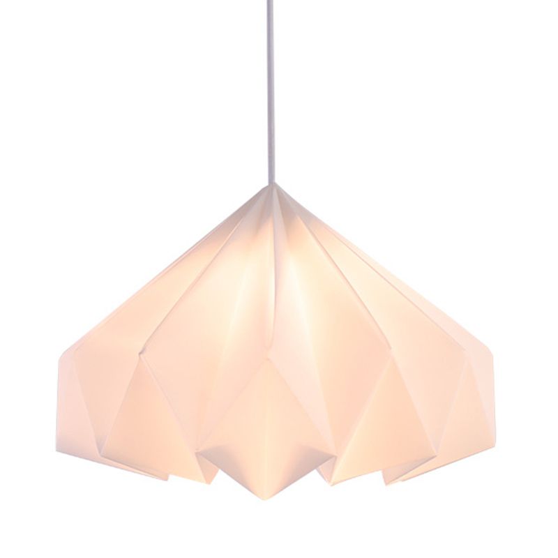Simplicity Style Modern Hanging Light Geometry Shade White Lighting Fixture for Bedroom
