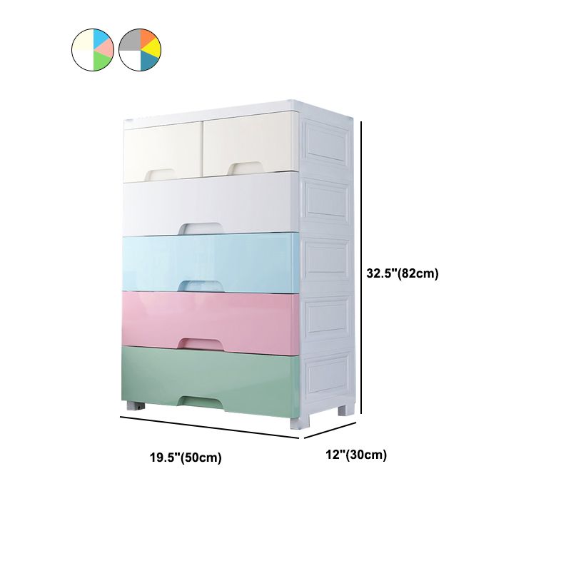 Plastic Home Non-Hanging Armoire Modern Style Storage Cabinet with Caster Wheels