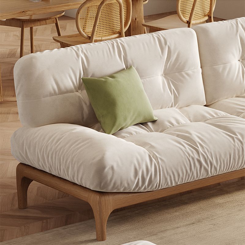 Tropical White Tufted Armless Living Room Faux Leather Seating
