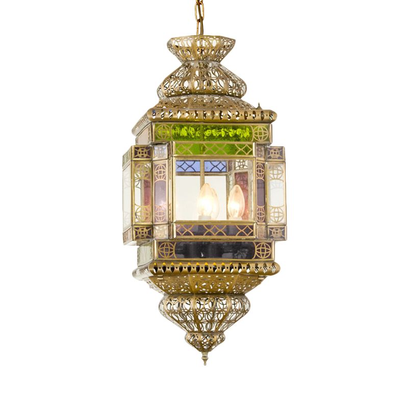 Cutout Restaurant Pendant Chandelier Arab Metal 3 Lights Brass Hanging Light Fixture