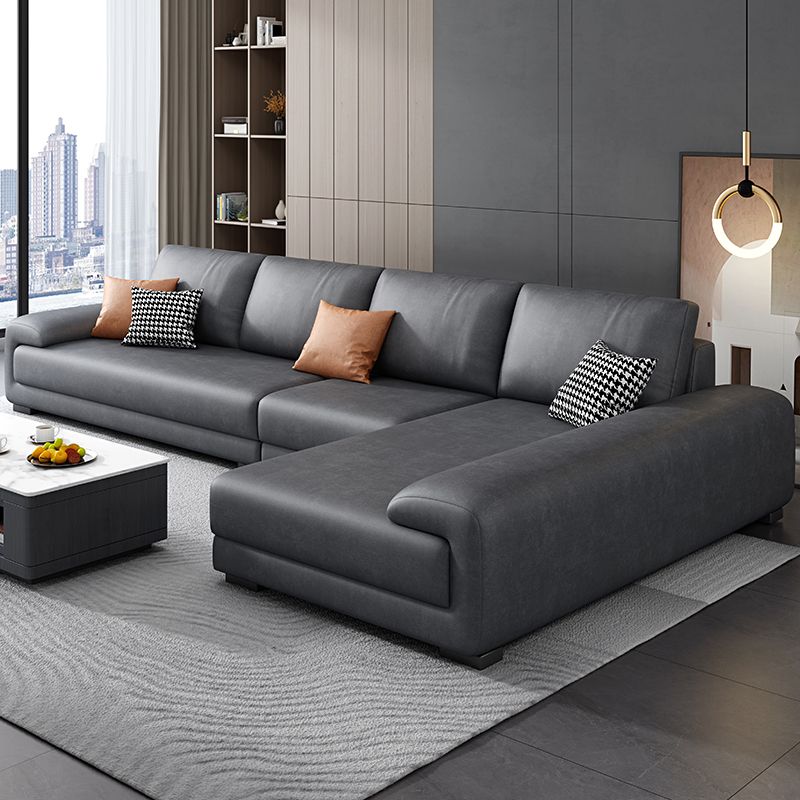 Nordic Faux Leather Stationary Living Room Recessed Arm Seating