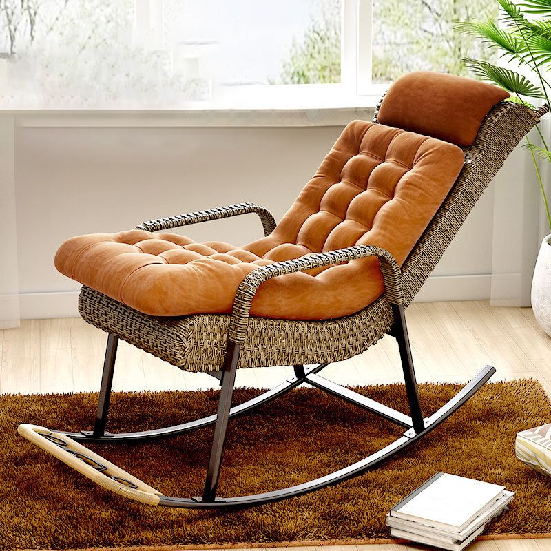 Spindle Rocker Rattan Outdoor Rocking Chair Contemporary Spindle Rocker Chair