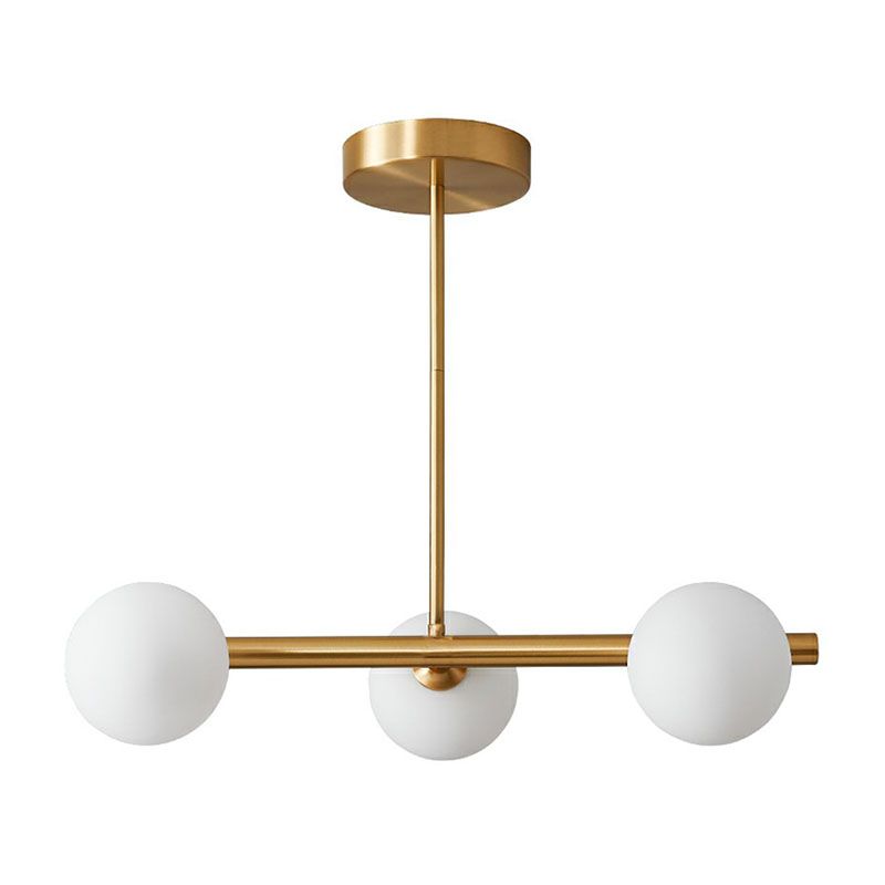 Sfera in vetro Isola Pendant Light Postmodern Brass Ottone Ampiccamento per sala da pranzo