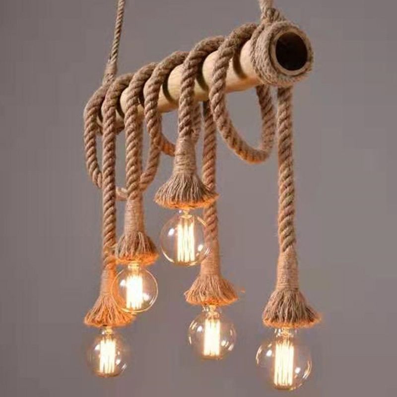 Ampoule exposée grande cuisine de la cuisine corde rétro de style industriel de style industriel îles lumières pour café