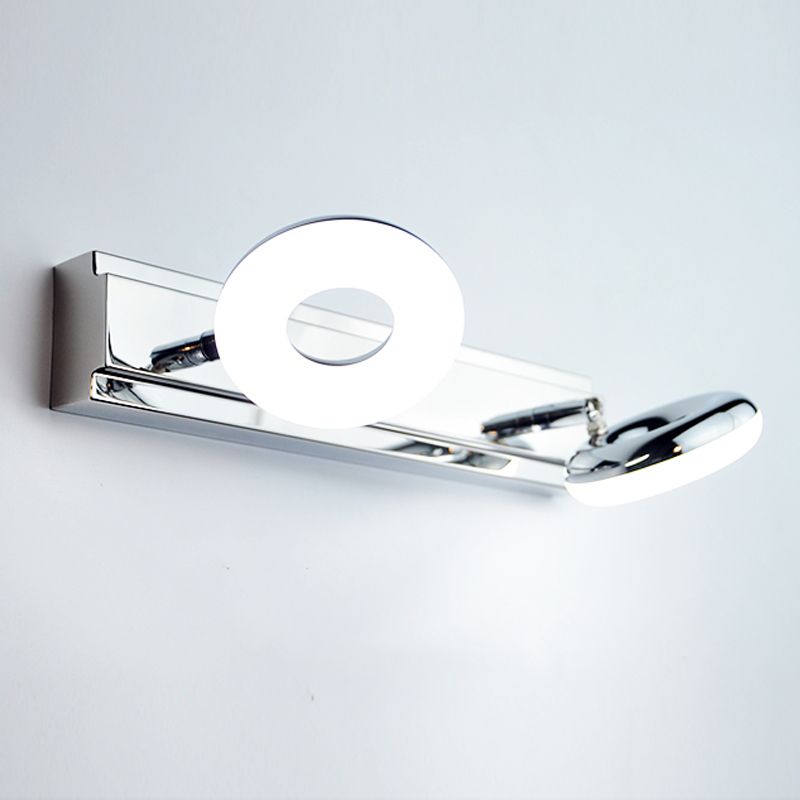 Lámpara de espejo simple moderno lámpara de espejo de acero inoxidable de acero inoxidable luz de espejo de maquillaje ajustable para baño