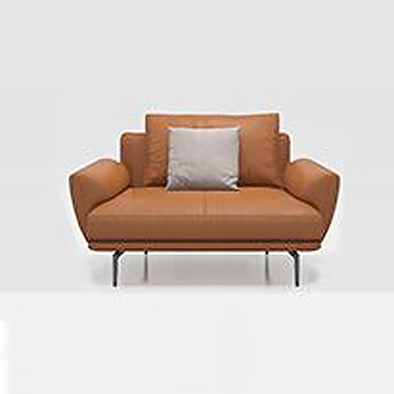 Tan Recessed Arm Sectionals Pillowed Back Cushions Corner Sofa