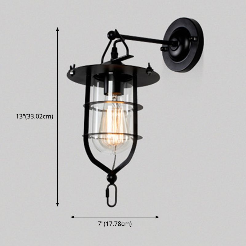 Loft Style Schattierte Wandleuchte Leuchten Glas Wandleuchte in Schwarz für das Restaurant