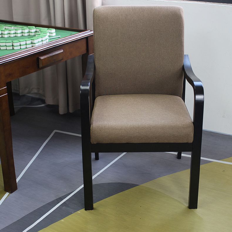 Fauteuil de salle à manger rembourré moderne, fauteuil de salle à manger à dossier solide avec pieds en bois