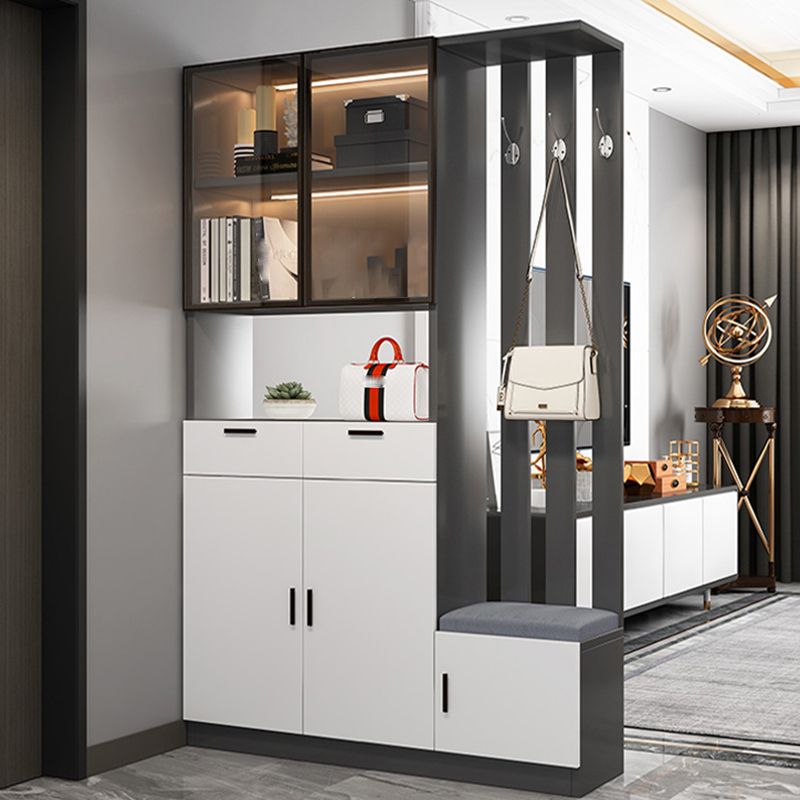 Contemporary Rectangle Wooden 11.81" Wide Accent Cabinet with Drawer