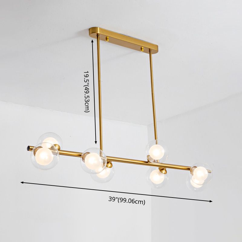 Gold Bubbles Island Luz colgante Simplicidad estilo lámpara de lámpara de vidrio