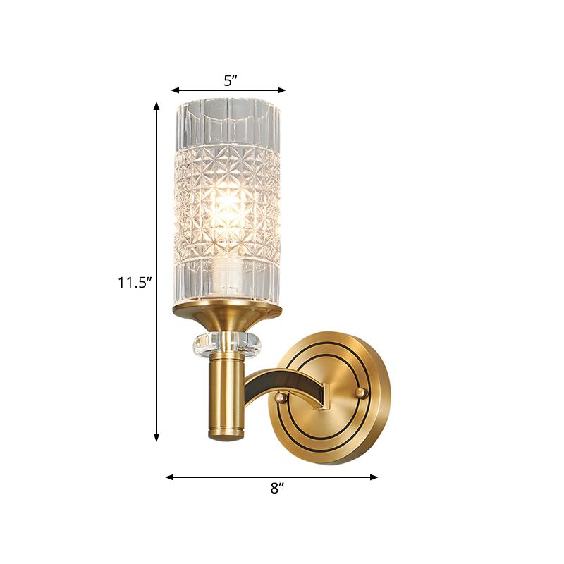 Luce a parete in cristallo a griglia a 1/2-testa RETRO RETRO CILINDRICA SOLONE SCONCE LIMINE