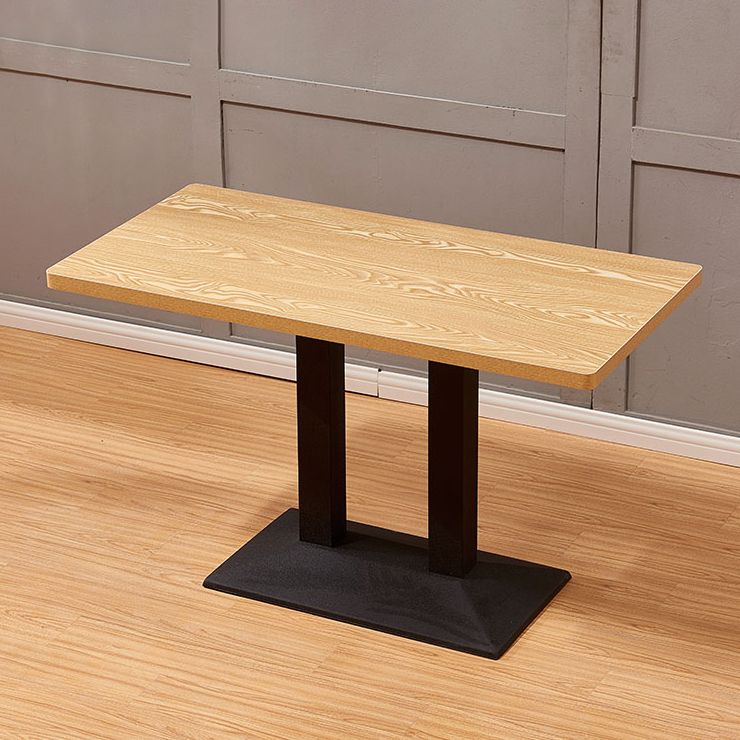 Modern Kitchen Dining Room Set with  Wooden Top and Black Base Dining Furniture Set