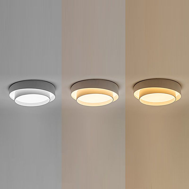 Modern Flush Mount Ceiling Light with Iron Art & Acrylic Shade for Living Room