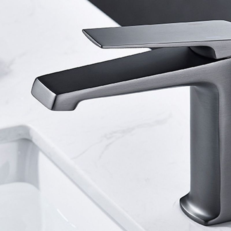 Modern Lavatory Faucet Brass Lever Handles Low Arc Bathroom Faucet