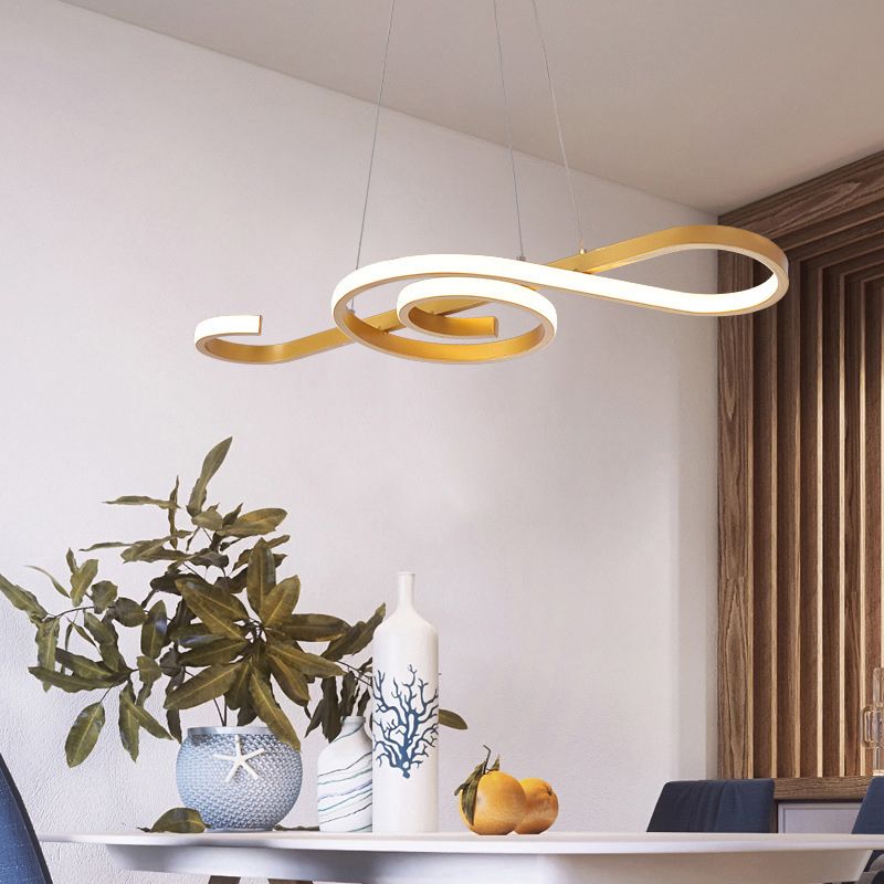 Music Note Restaurant Chandelier Light Metallic Simplicity LED Pendant Light Fixture