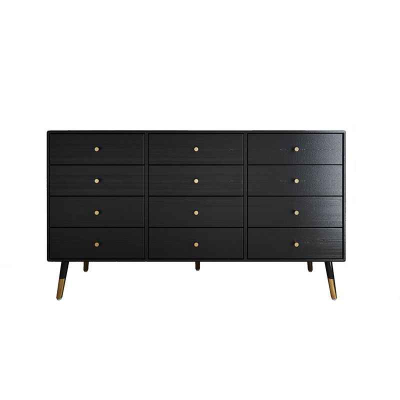 Glam Storage Chest Dresser Horizontal Storage Chest with Drawers