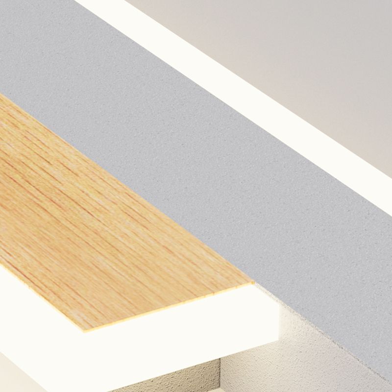 Modern Style Linear Shape Wall Sconce Wood 1 Light Sconce Lighting for Bedroom