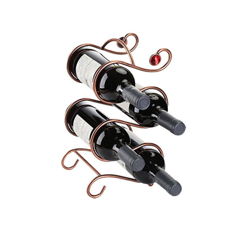 Glam Style Tabletop Wine Rack Metal Wine Bottle Rack for Kitchen