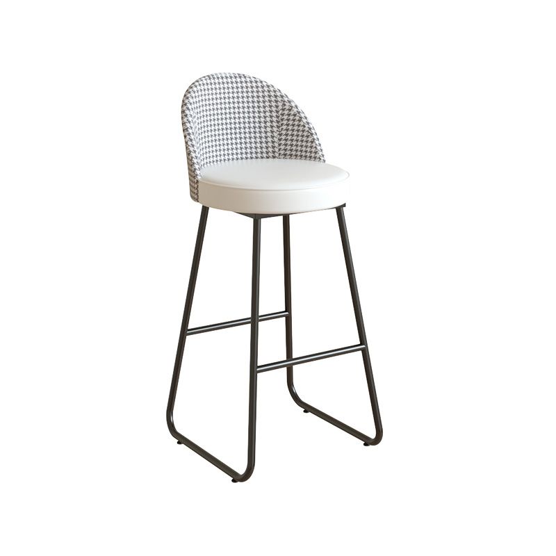 Restaurant Modern Bucket Counter Bar Stool Leather and Metal Counter-height Stool
