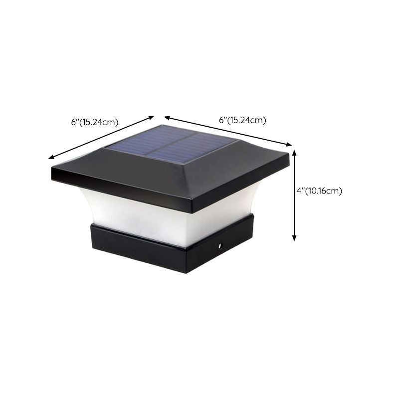 Black Square Pillar Lamp Outdoor Waterproof Solar Lights for Garden