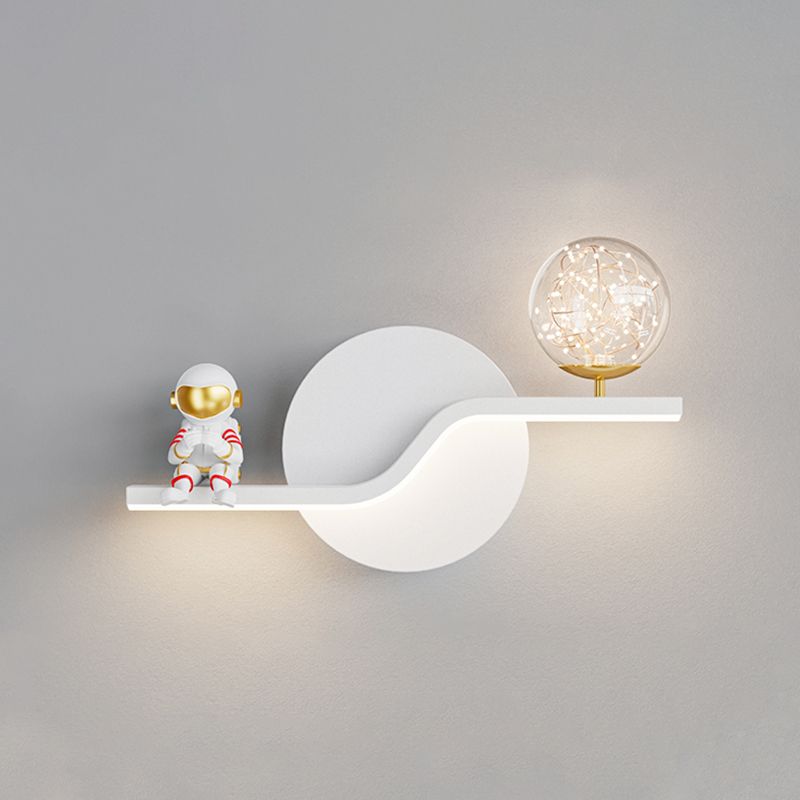 Children LED Wall Mount Light 2 Lights Wall Lamp with Glass for Kid's Room