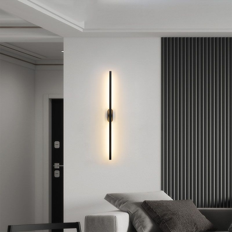 Zeitgenössischer Stil gerade Wandleuchten Metall 1 Leuchtet LED Wandhalterung in Schwarz