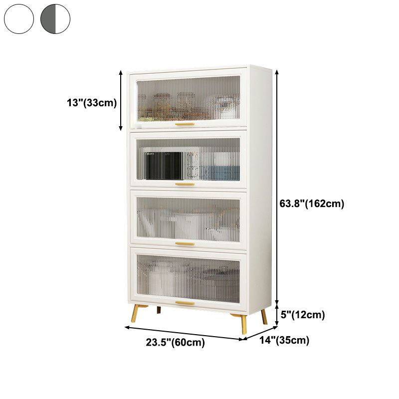 Contemporary Kitchen Dining Server Manufactured Wood Dining Server with Glass Doors