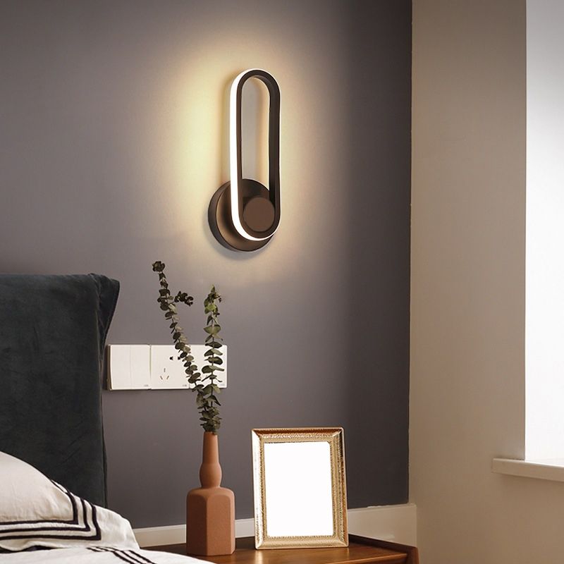 Modern Minimalist LED Wall Sconce Linear Rotatable Wall Light with Acrylic Shade