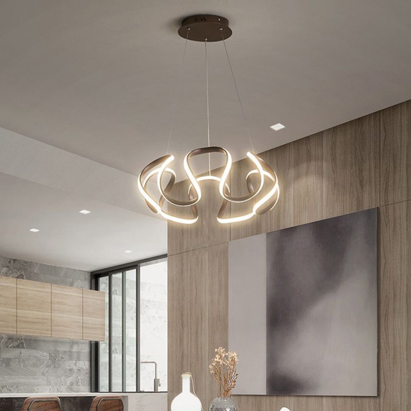 Minimalist Flower Shaped Chandelier Lighting Acrylic Living Room LED Pendant Light