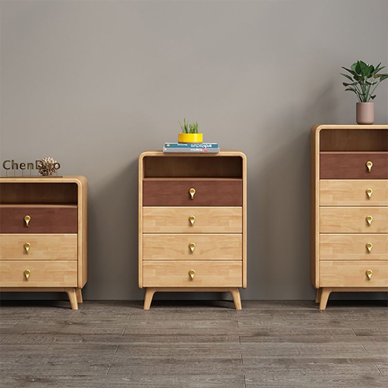 Modern Chest Rectangle with Drawer Solid Wood Squared Legs Accent Chest