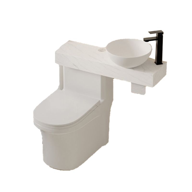 Contemporary White Ceramic Flush Toilet Floor Mounted Urine Toilet with Seat for Washroom