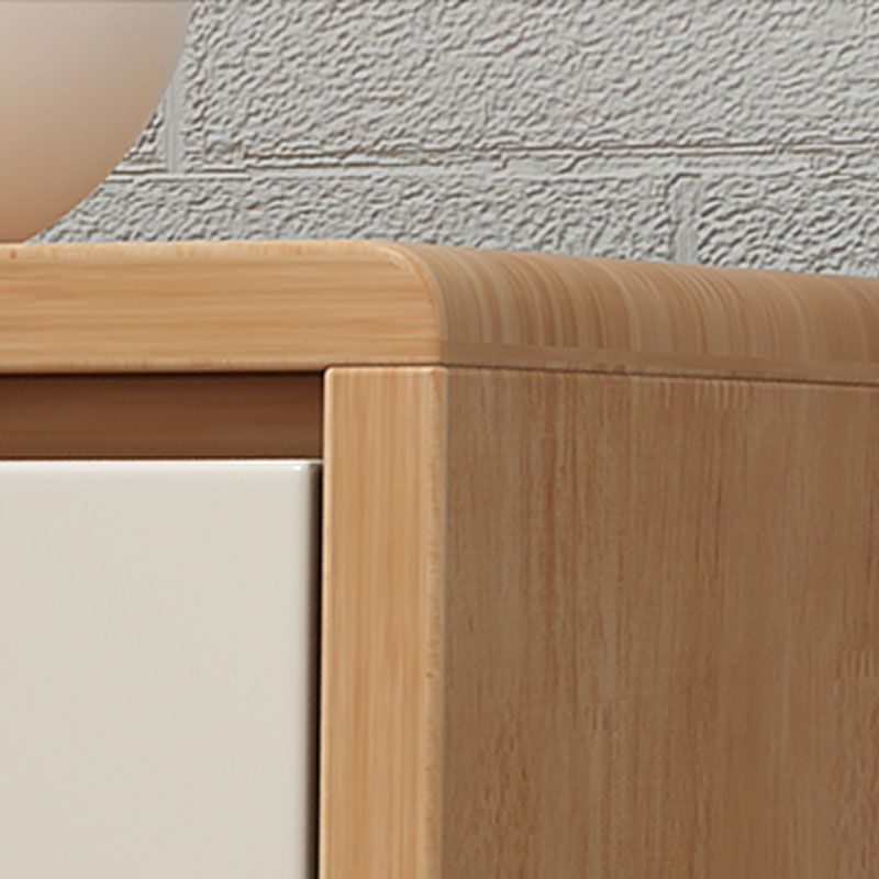 31.5" Tall Wood Cabinet Mid Century Modern 1 - Door Cabinet with 4 Drawers