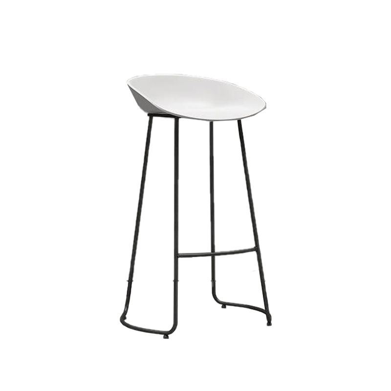 Modern Style Metal Bar Stool Plastic Low Back Counter Stool for Restaurant