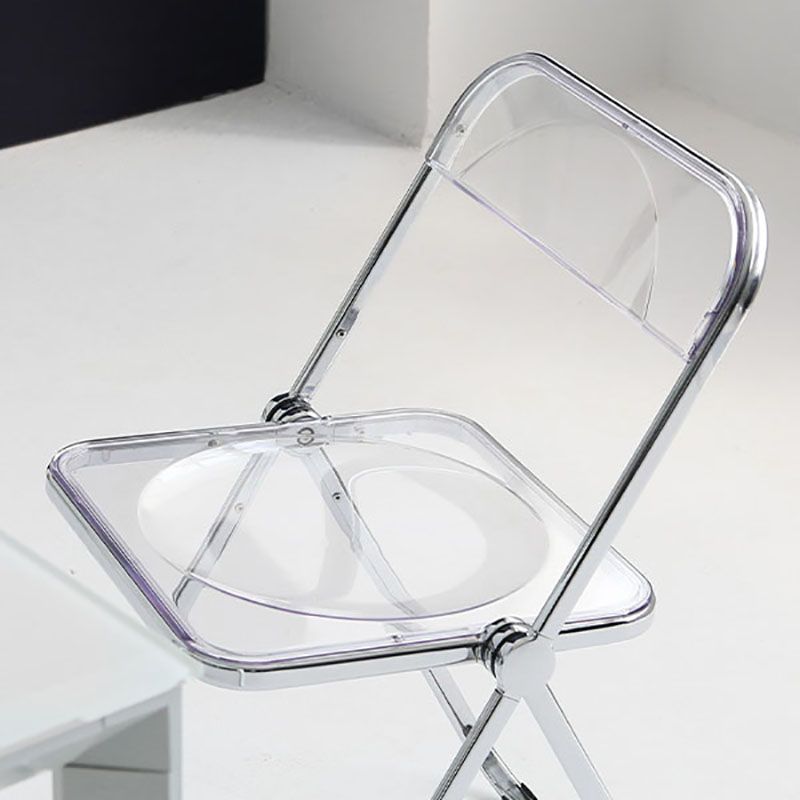 Chaise sans bras de salle à manger en plastique de style industriel, chaises latérales de salle à manger à dos ouvert